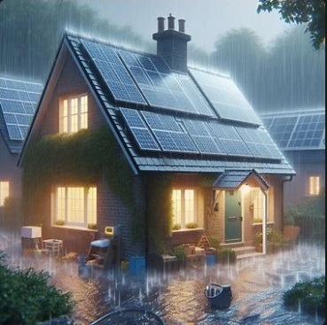 Rain England and solar