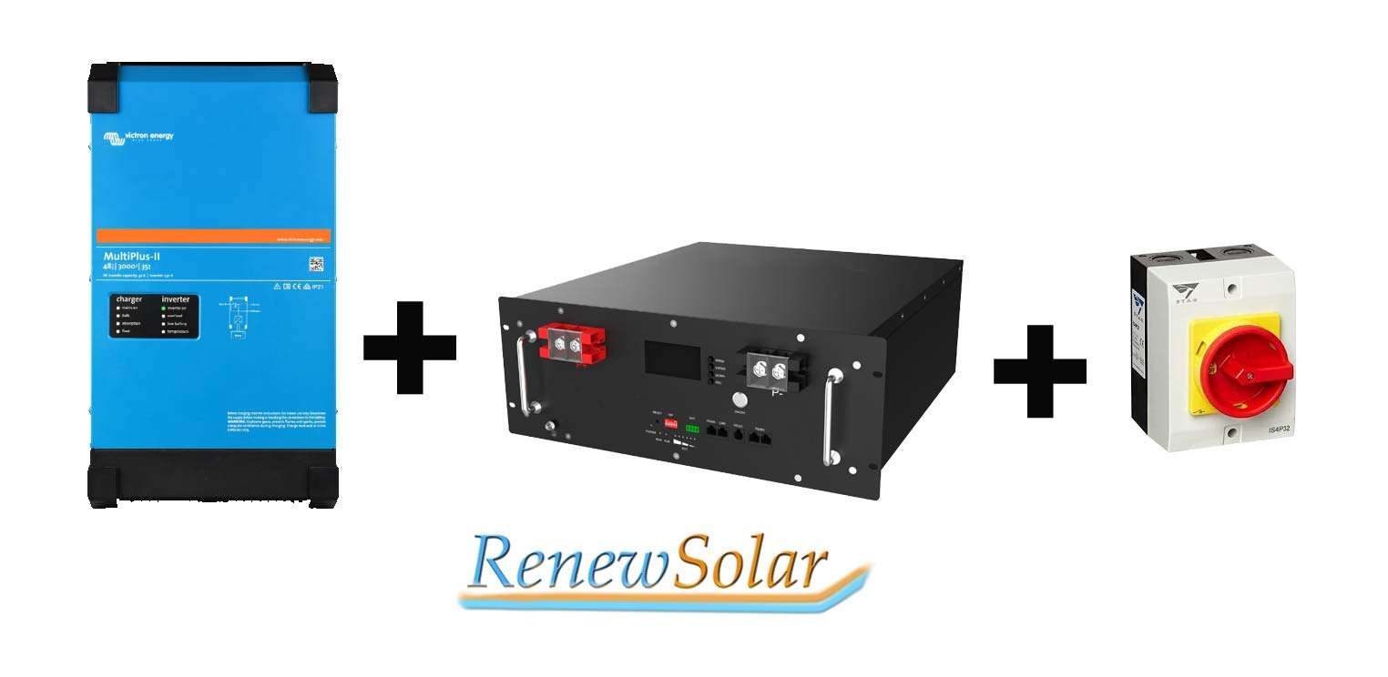 Victron Multi plus 2 and 5kw battery.